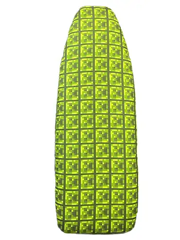 Reversible padded ironing board cover Green black checck