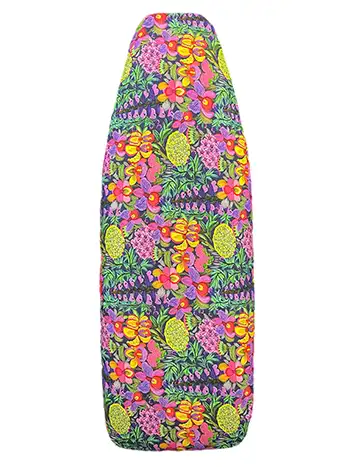 Reversible padded ironing board cover  Orchids