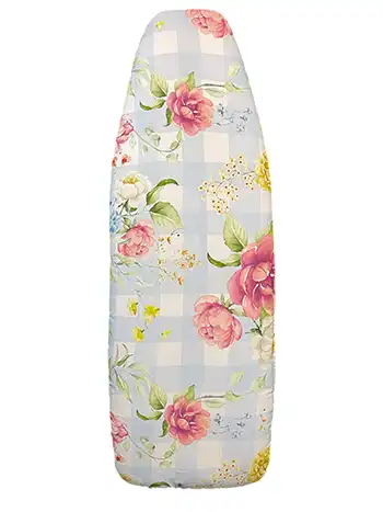 Reversible padded ironing board cover  Blue check rose