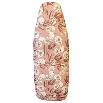 Reversible padded ironing board cover  White Flower on Pink