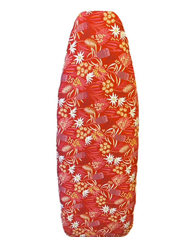 Reversible padded ironing board cover Red gum blossom